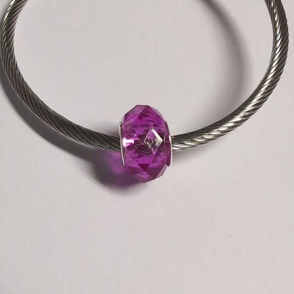 Pink Faceted Charm for Pandora Style Bracelet‎ - Picture 1 of 4